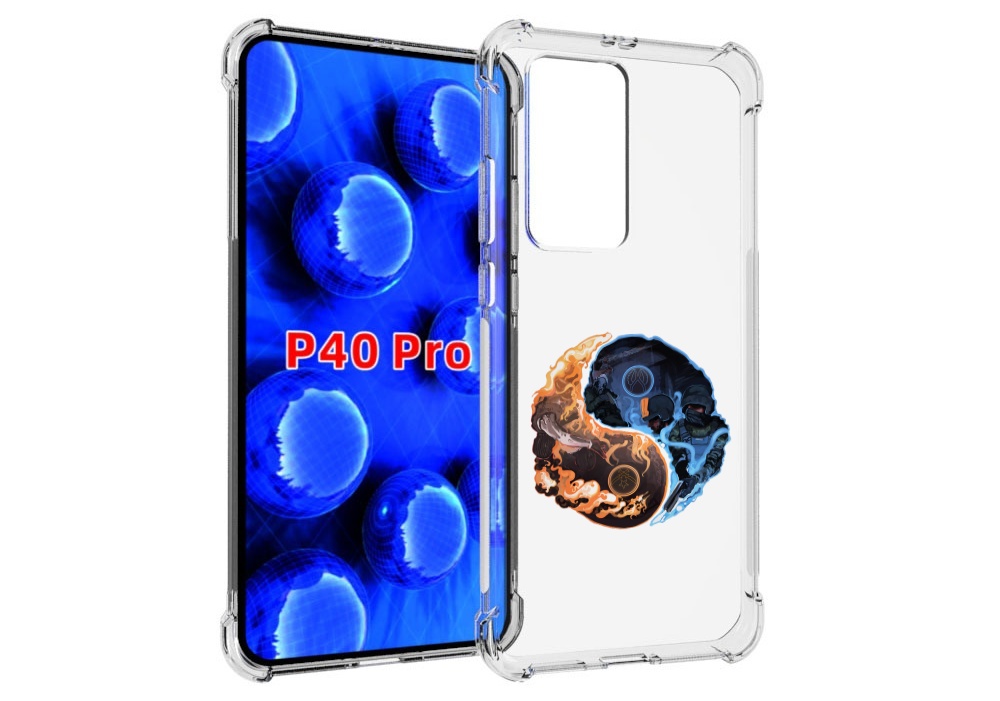 

Чехол MyPads кс-го-инь-янь для Huawei P40 Pro противоударный, Прозрачный, Tocco