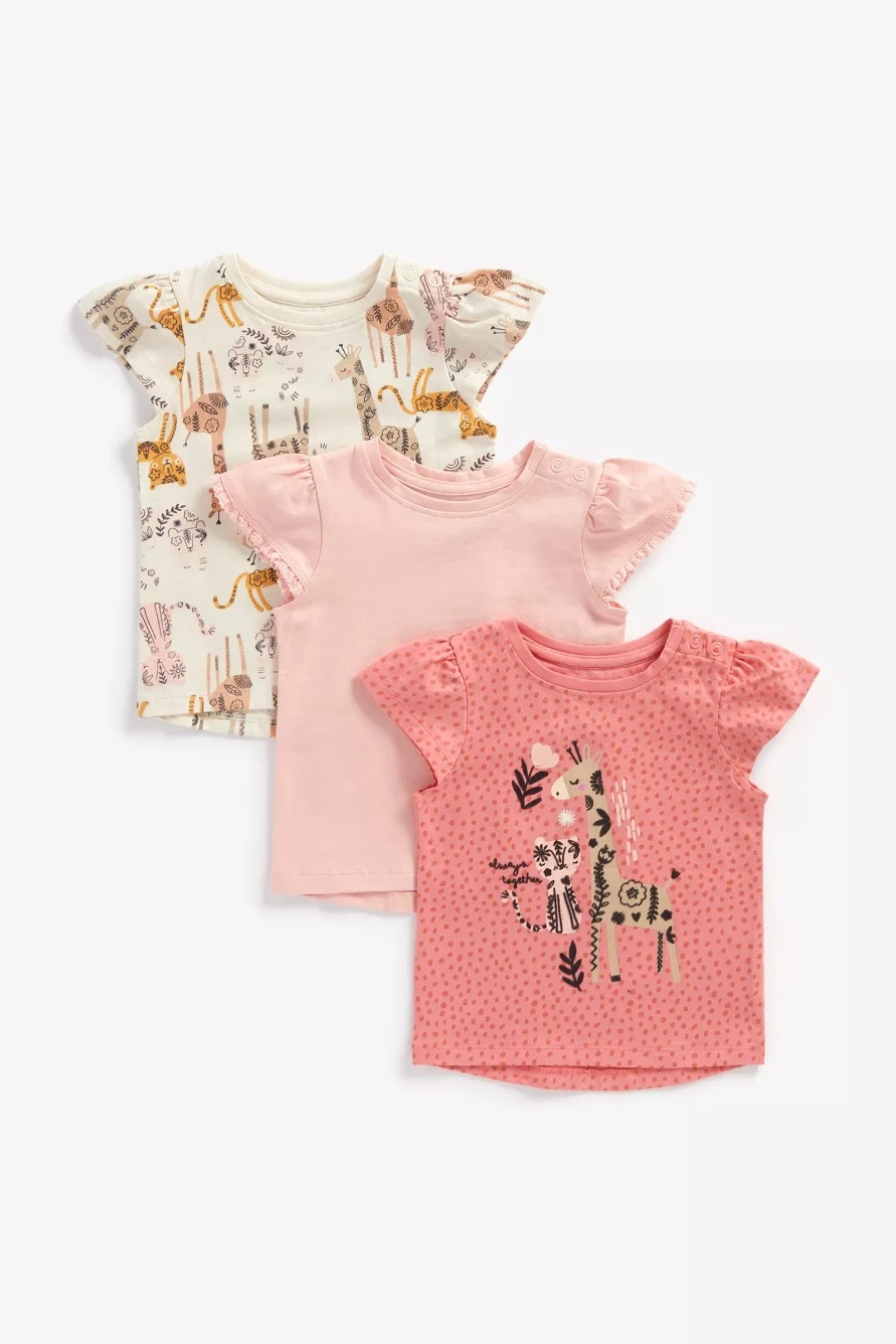 

Футболка детская 3 шт Mothercare MC-BB059-1, бежевый; розовый, 86, MC-BB059-1