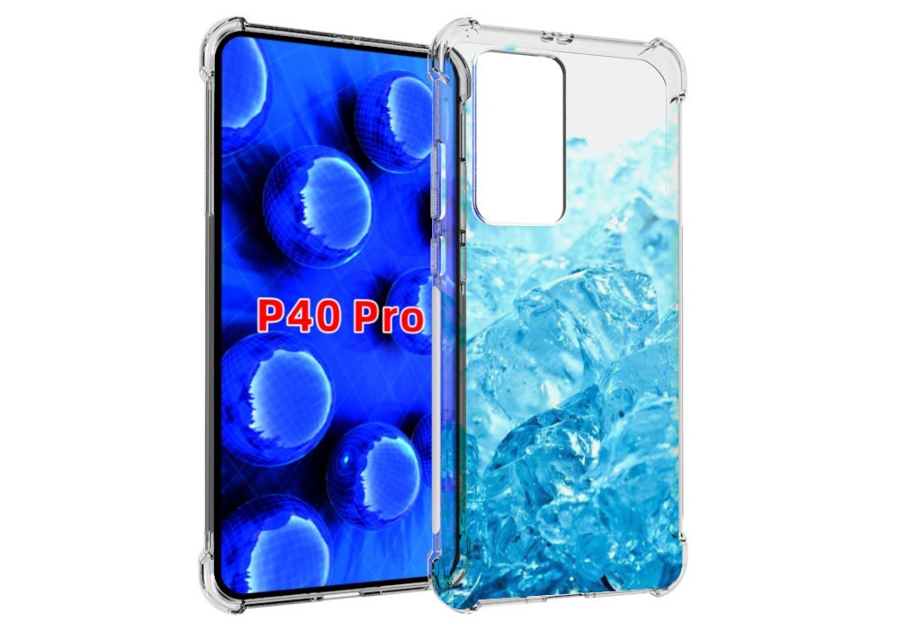 

Чехол MyPads кусочки-льда для Huawei P40 Pro противоударный, Прозрачный, Tocco