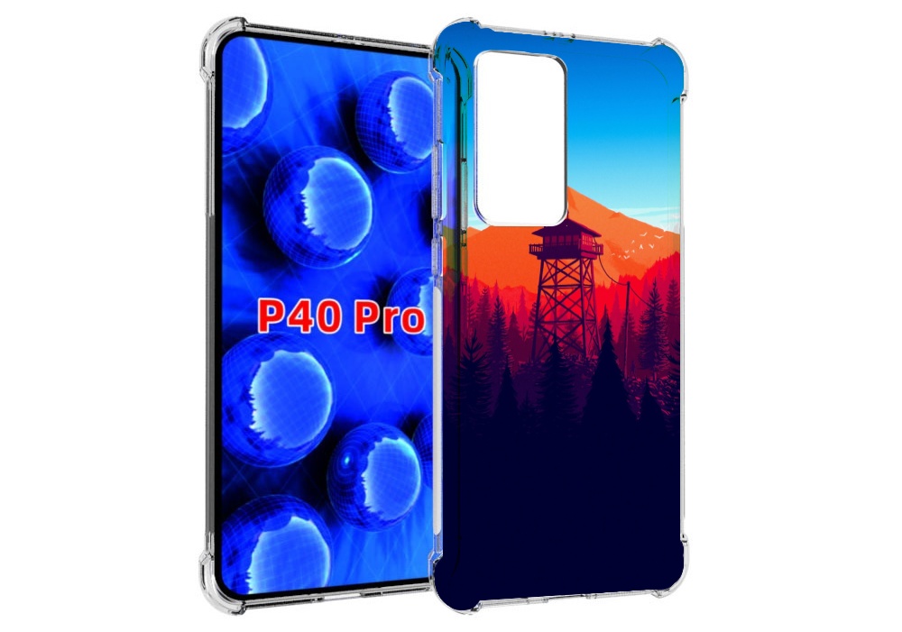 

Чехол MyPads лес с оранжевыми горами для Huawei P40 Pro противоударный, Прозрачный, Tocco