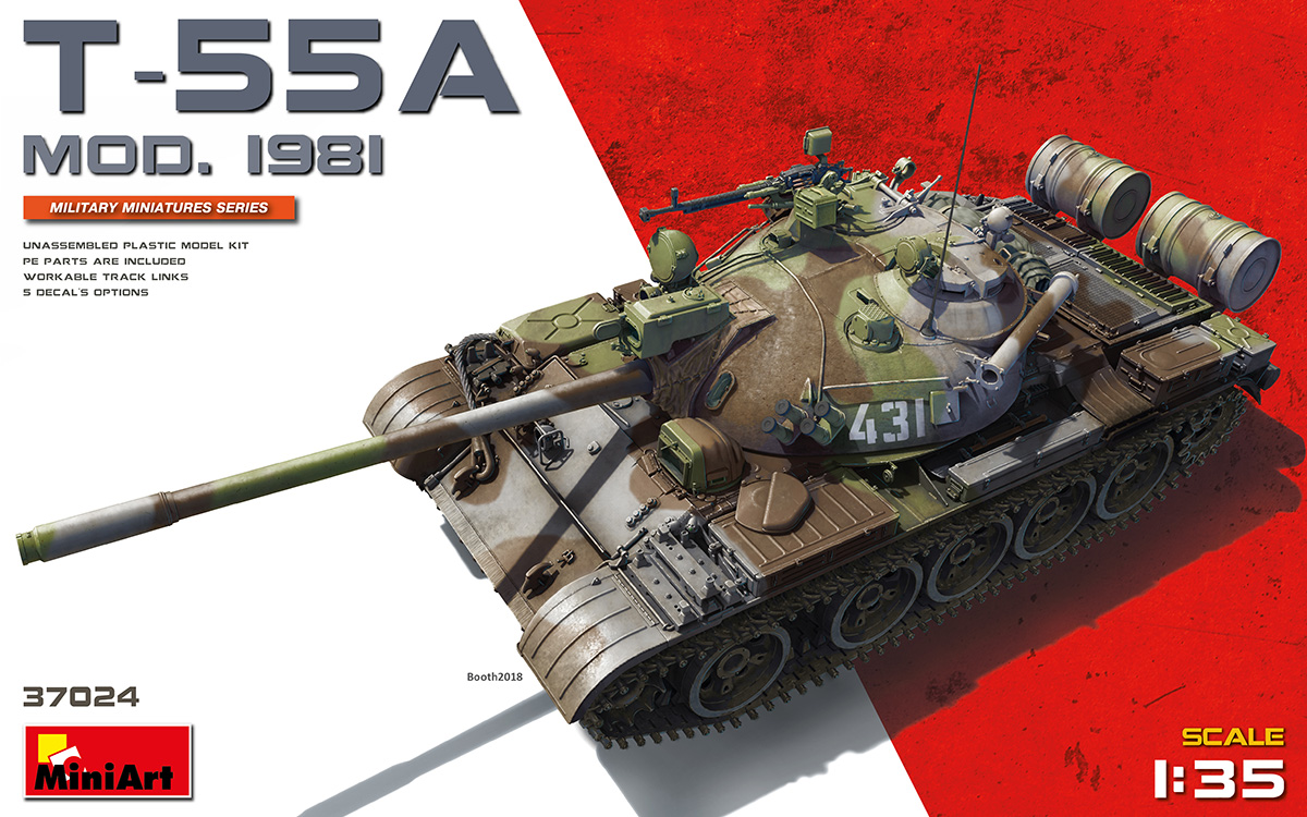 

Сборная модель MiniArt 1/35 T-55A Мод. 1981 37024