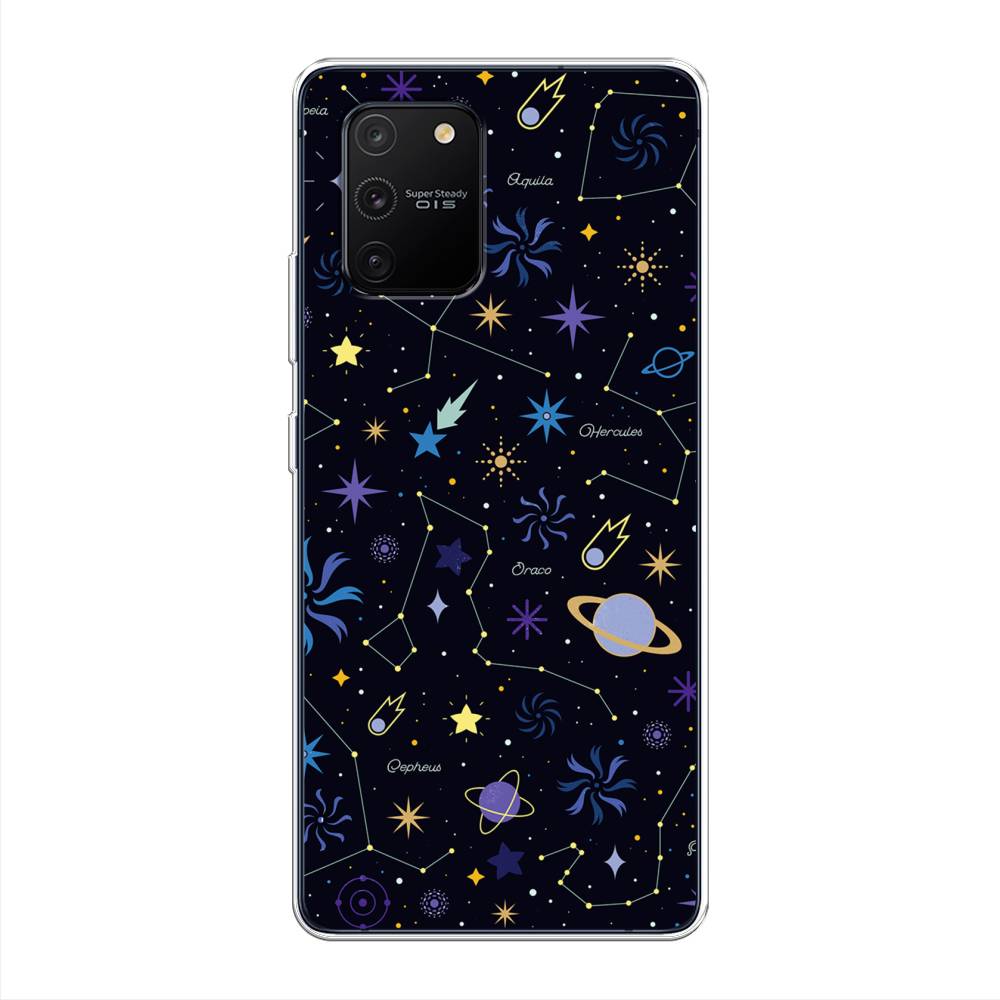 

Чехол на Samsung Galaxy A91 "Цветной космос", Желтый, 29950-2