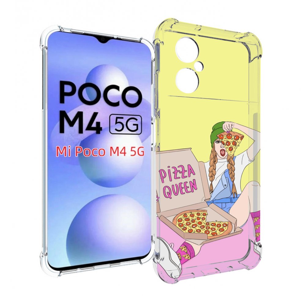 

Чехол MyPads королева-пиццы женский для Xiaomi Poco M4 5G, Прозрачный, Tocco