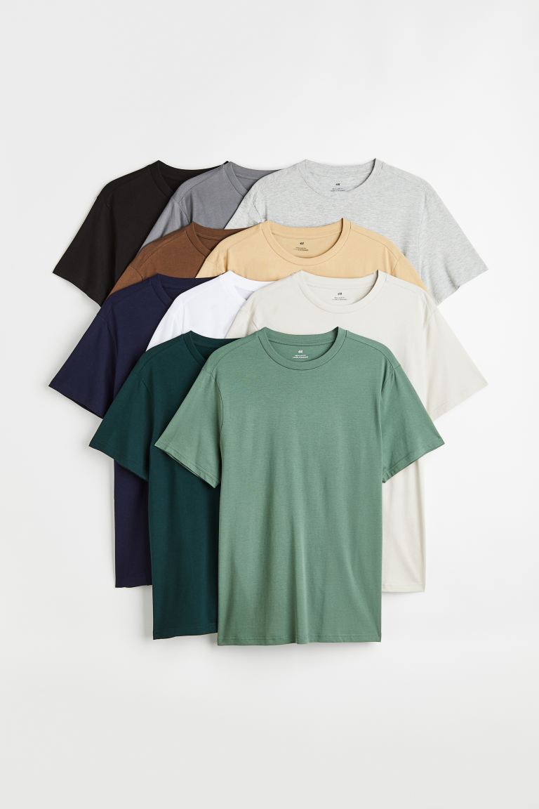 Комплект футболок мужских H&M 0975620011 зеленых M (доставка из-за рубежа)