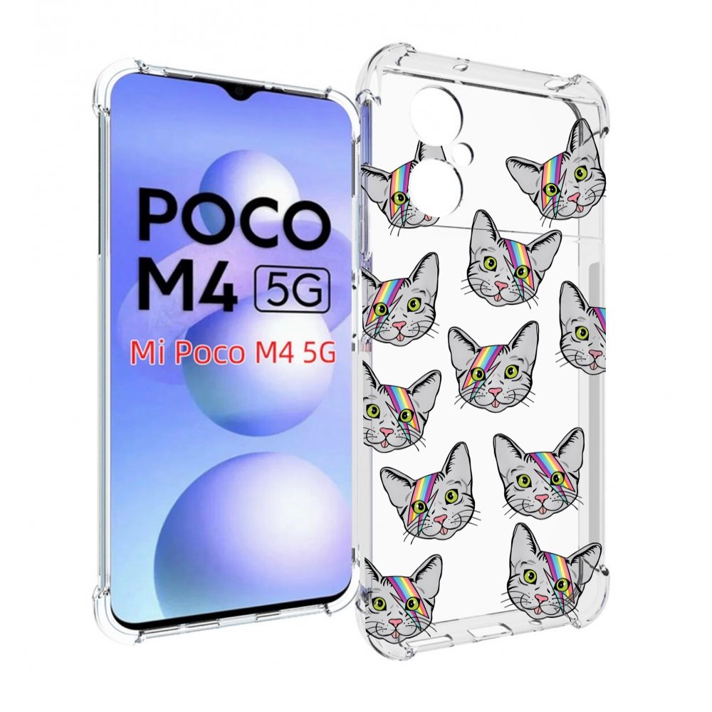 

Чехол MyPads кот-с-молнией-на-лбу для Xiaomi Poco M4 5G, Прозрачный, Tocco