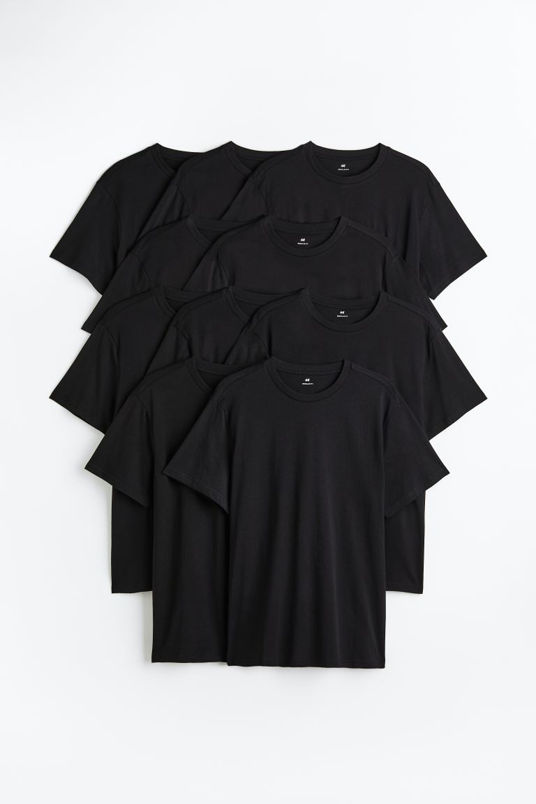 Комплект футболок мужских H&M 0975620020 черных S (доставка из-за рубежа)