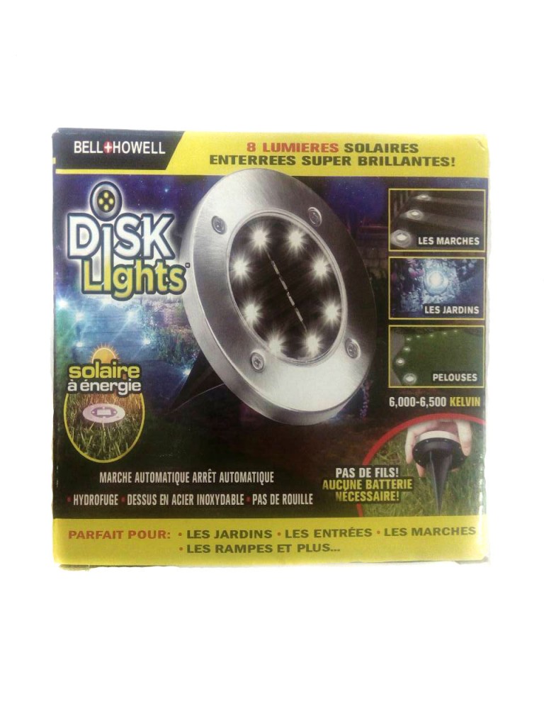 фото Садовый светильник на солнечной батарее disk lights 8 led, 1 шт ripoma