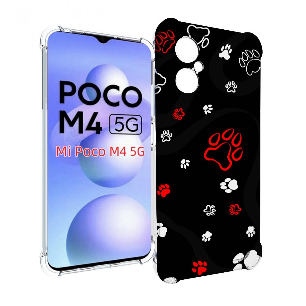 

Чехол MyPads кошачьи-лапки для Xiaomi Poco M4 5G, Прозрачный, Tocco