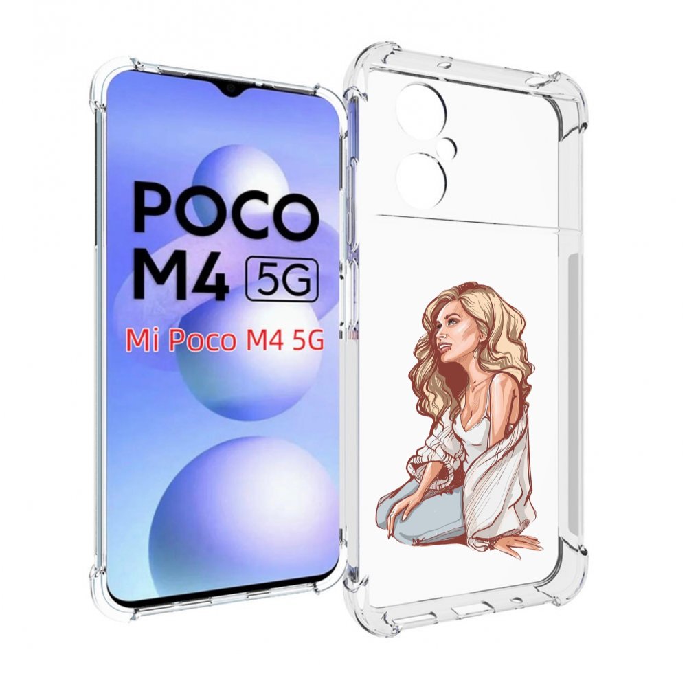 

Чехол MyPads красивая-девушка-в-белом женский для Xiaomi Poco M4 5G, Прозрачный, Tocco