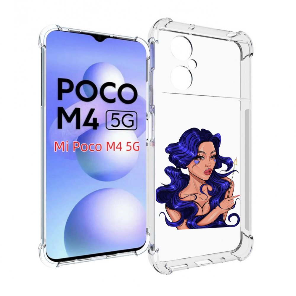 

Чехол MyPads красивая-девушка-с-синими-волосами женский для Xiaomi Poco M4 5G, Прозрачный, Tocco