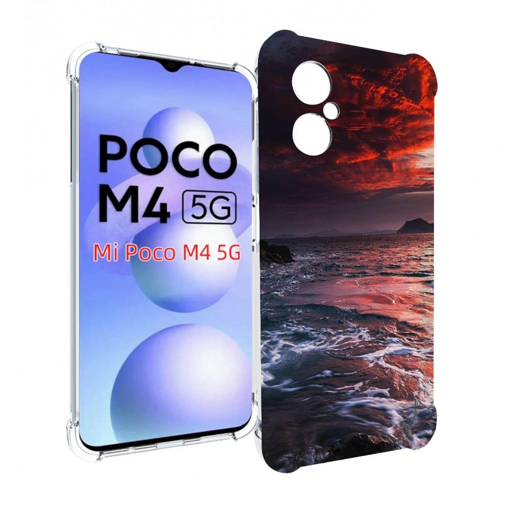 

Чехол MyPads красивый залив для Xiaomi Poco M4 5G, Прозрачный, Tocco