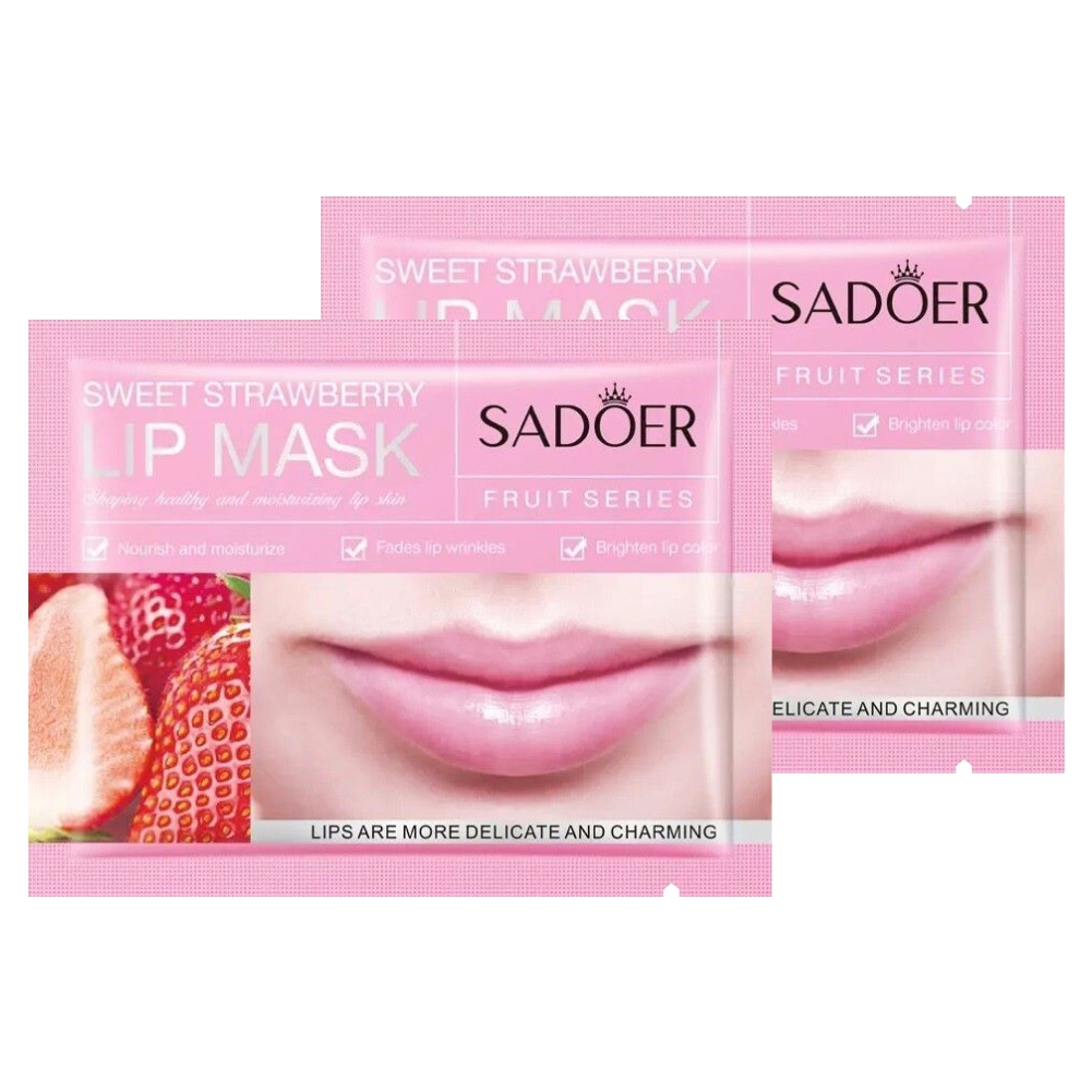 Набор Sadoer Увлажняющие патчи для губ с экстрактом клубники 8 г х 2 шт набор 818 beauty formula крем для лица и патчи 35