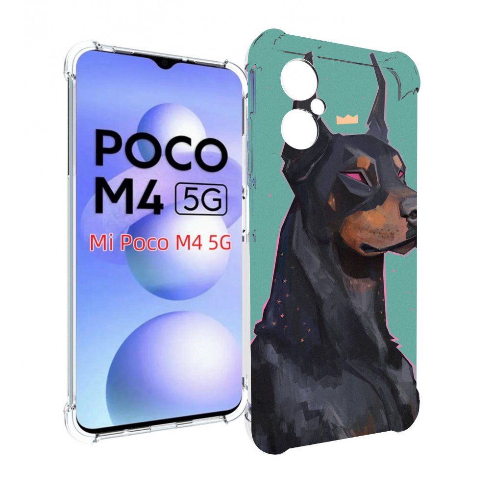 

Чехол MyPads красивый-доберман для Xiaomi Poco M4 5G, Прозрачный, Tocco