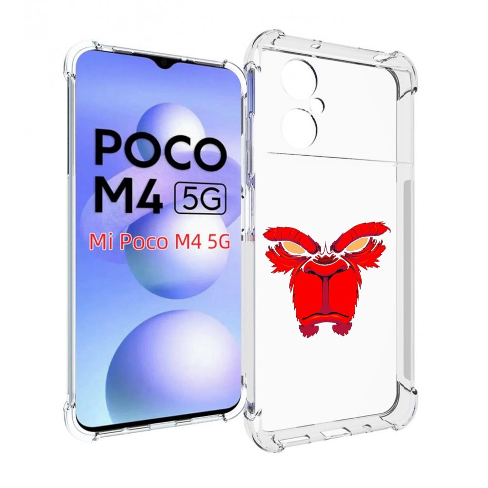 

Чехол MyPads красная обезьяна в темноте для Xiaomi Poco M4 5G, Прозрачный, Tocco