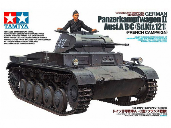 фото 35292 tamiya 1/35 немецкий легкий танк panzerkampfwagen ii ausf а/b/c с одной фигурой