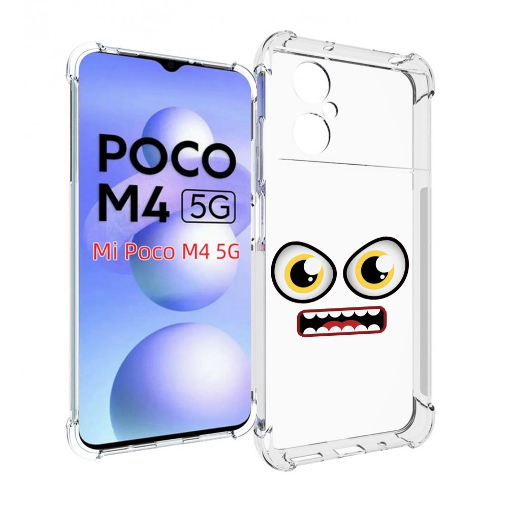 

Чехол MyPads красный злой смайлик для Xiaomi Poco M4 5G, Прозрачный, Tocco