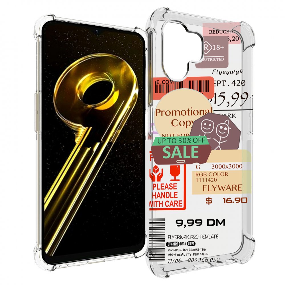 

Чехол бампер MyPads скидочные-купоны-принт для Realme 10 5G прот..., Прозрачный, Tocco