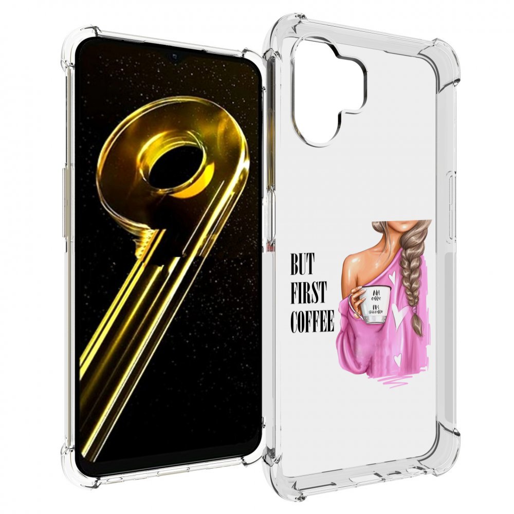 Чехол бампер MyPads сначала-кофе для Realme 10 5G противоударный