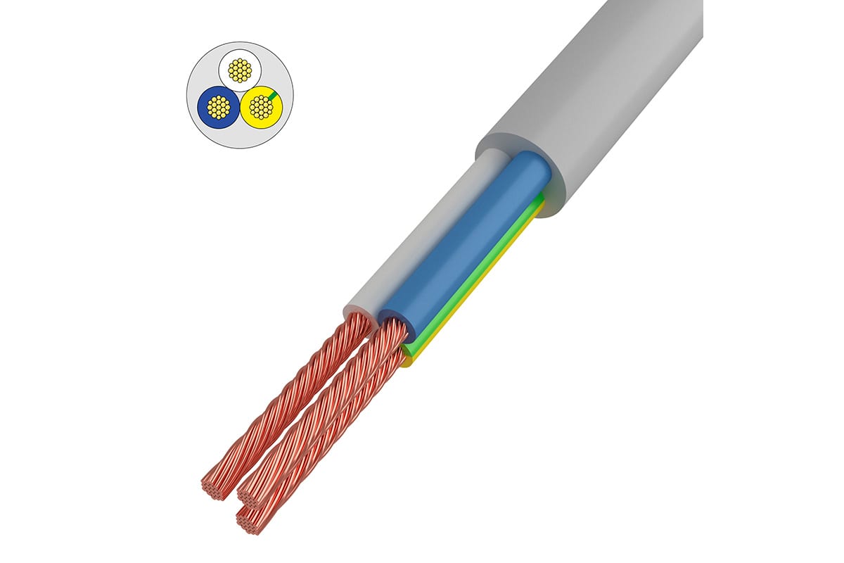 фото Провод соединительный rexant пвс 3x1,0 мм? белый длина 20 метров гост 7399-97 01-8044-20 nobrand