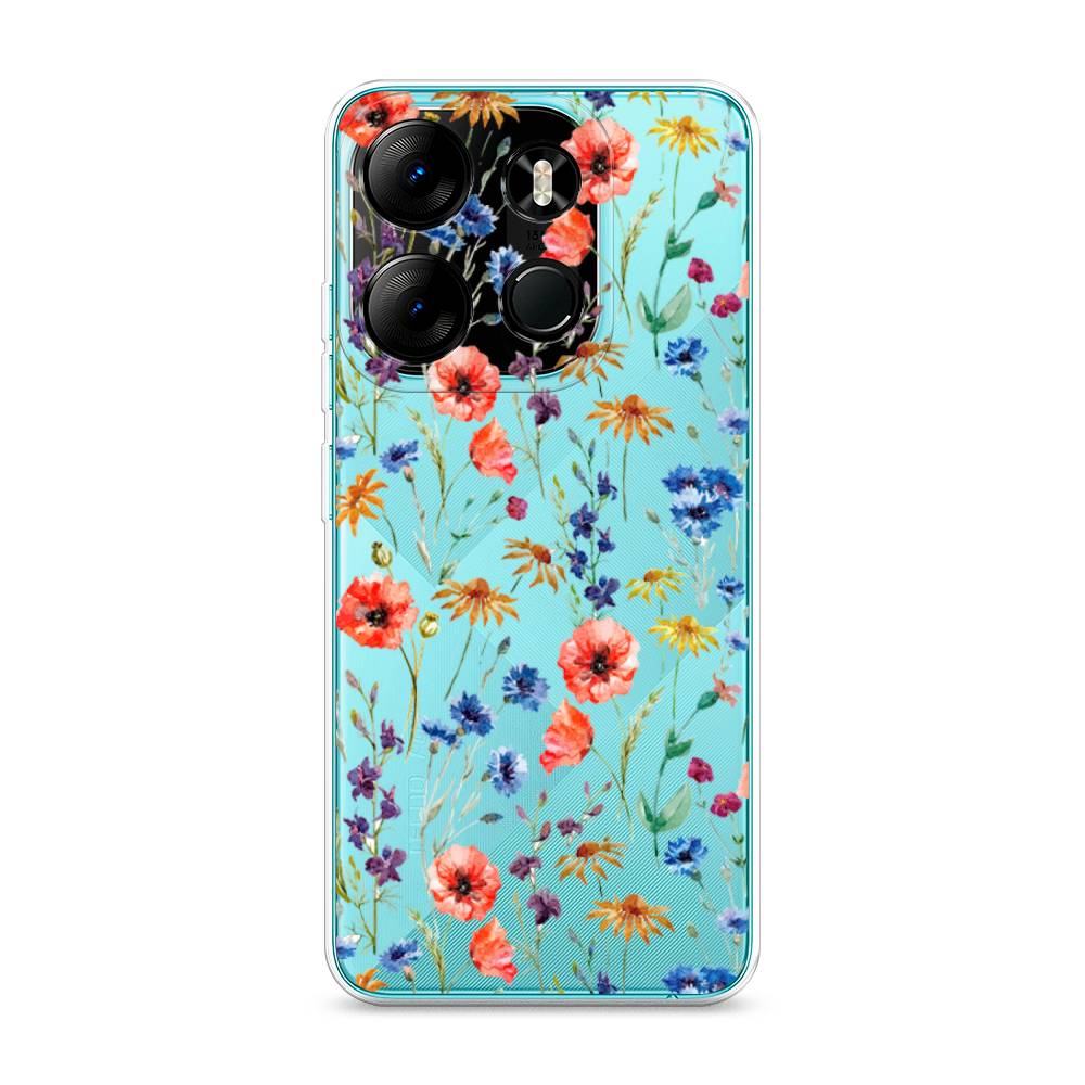 

Чехол Awog на Tecno Spark Go 2023"Маки и васильки фон", 3103750-8