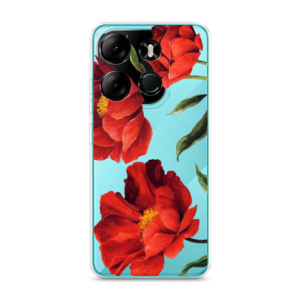 

Чехол Awog на Tecno Spark Go 2023"Красные маки", Красный, 3103750-8