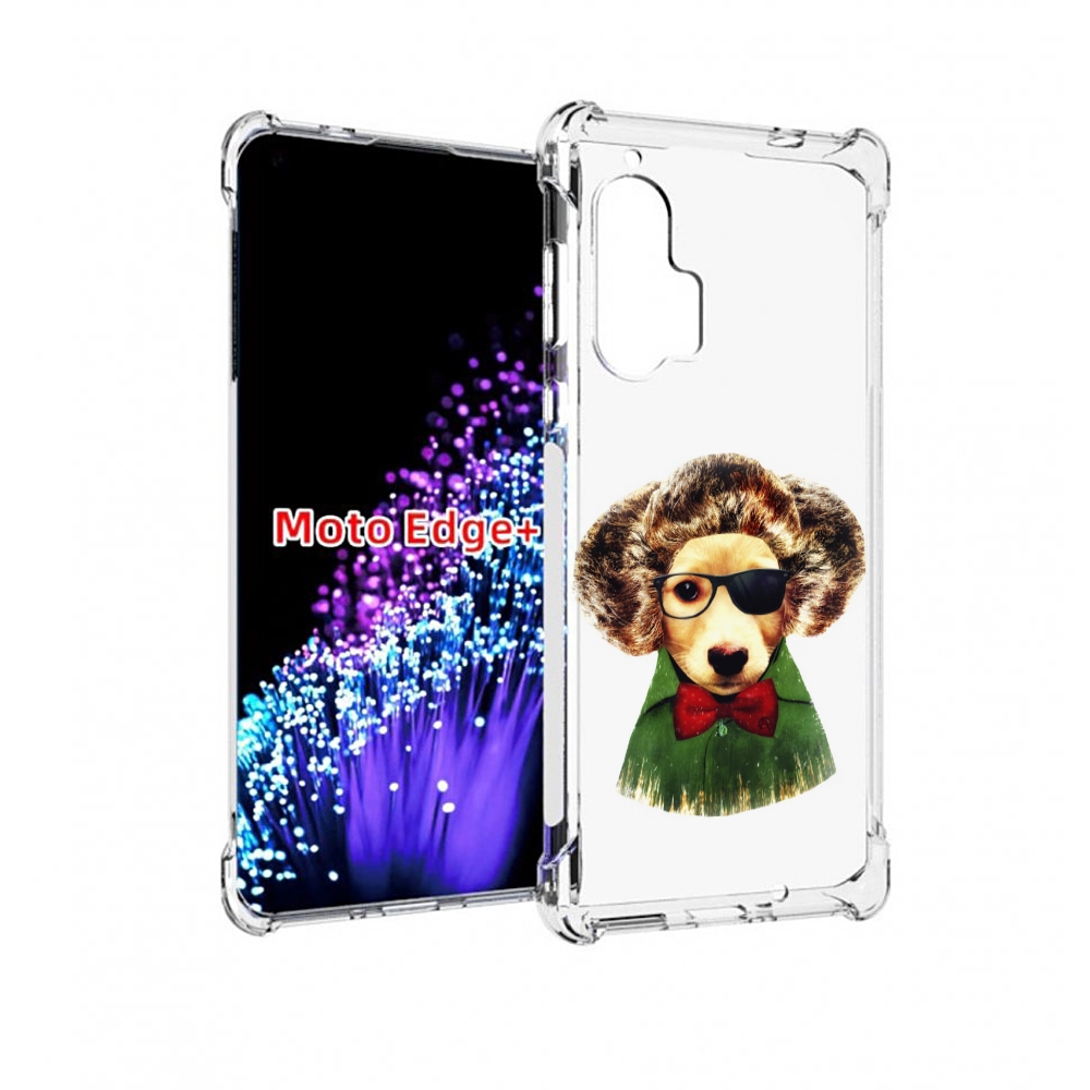 

Чехол MyPads Пес в бабочке для Motorola Edge+ Plus, Прозрачный, Tocco