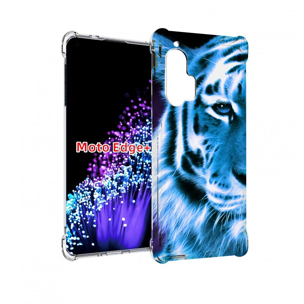 

Чехол MyPads Половина-тигра мужской для Motorola Edge+ Plus, Прозрачный, Tocco