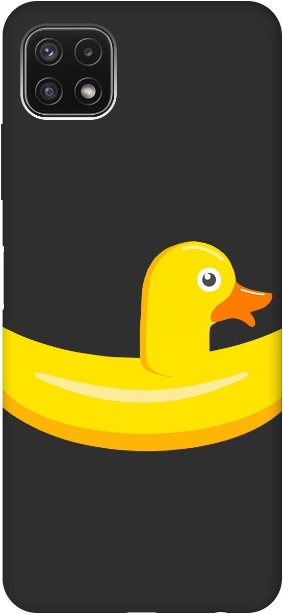 

Матовый чехол на Samsung Galaxy A22s 5G "Duck Swim Ring" черный, Черный;белый, 8508