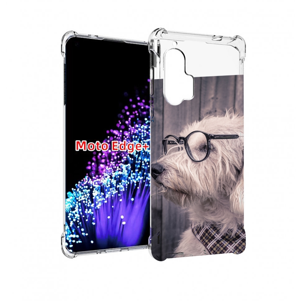 

Чехол MyPads Собака-в-очках для Motorola Edge+ Plus, Прозрачный, Tocco