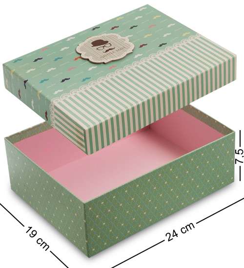 Коробка подарочная Прямоугольник цв.зеленый WG-05/3-B 113-301682