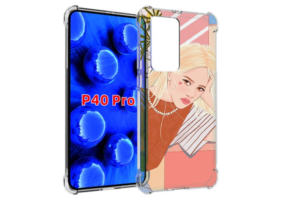 Чехол MyPads летняя-девочка женский для Huawei P40 Pro противоударный