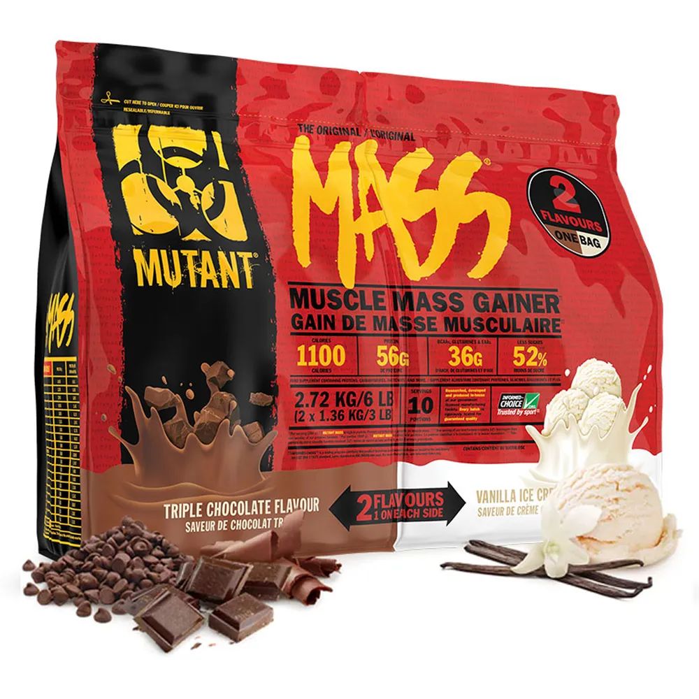 Гейнер для набора массы Mutant Mass 2720 гр Тройной шоколад и ванильное мороженое