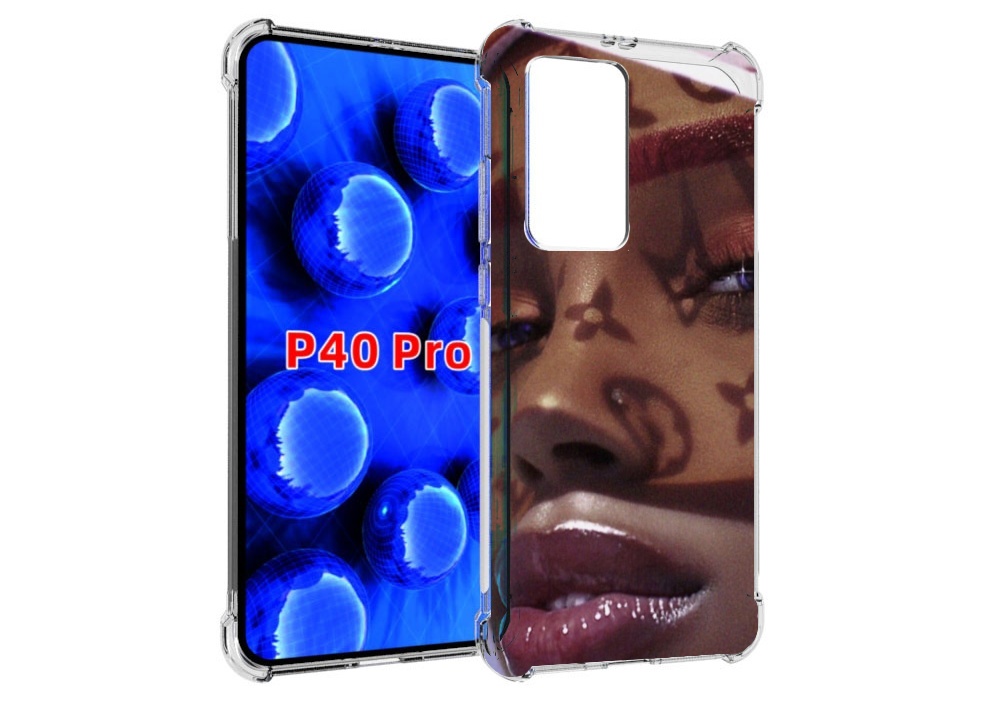 

Чехол MyPads лицо девушки тень женский для Huawei P40 Pro противоударный, Прозрачный, Tocco