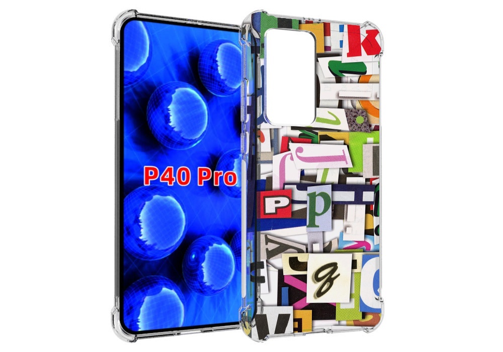 

Чехол MyPads ломанные-буквы для Huawei P40 Pro противоударный, Прозрачный, Tocco
