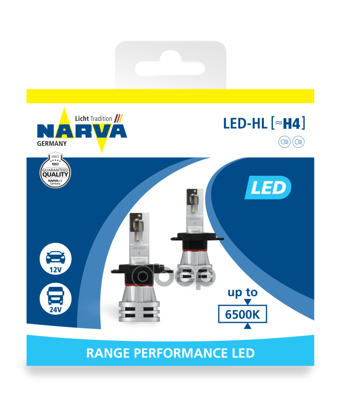 Лампа H4 Range Performance Led 6500K К-Кт 2 Шт Narva 180323000 7740₽