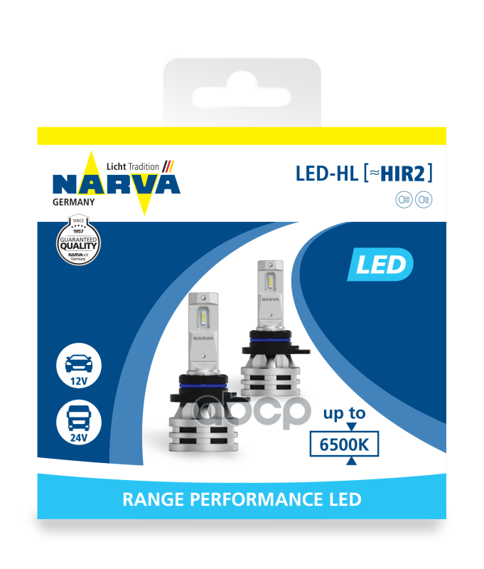 NARVA 180443000 Лампа HIR2 Range Performance LED 6500K к-кт 2 шт 1шт 7490₽