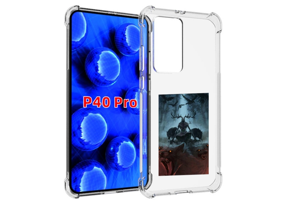 

Чехол MyPads лось демон для Huawei P40 Pro противоударный, Прозрачный, Tocco