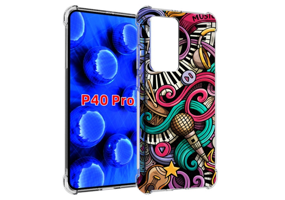 

Чехол MyPads любимая-музыка для Huawei P40 Pro противоударный, Прозрачный, Tocco
