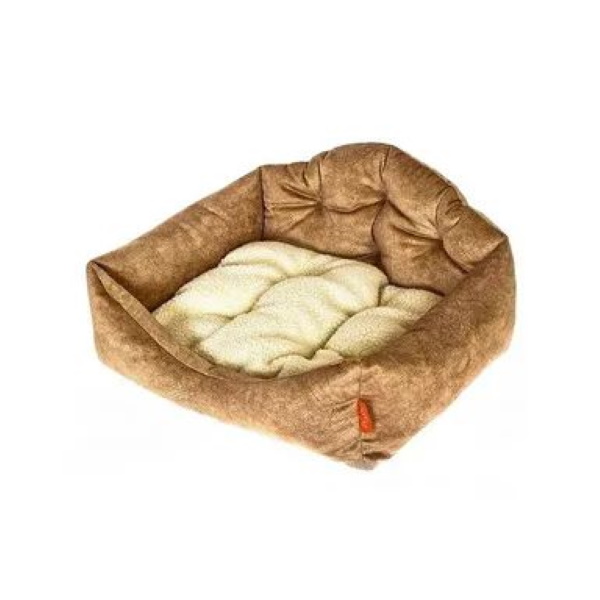 

Лежанка для кошек и собак Happy Puppy Лофт велюр, бежевый, 45x45x12см