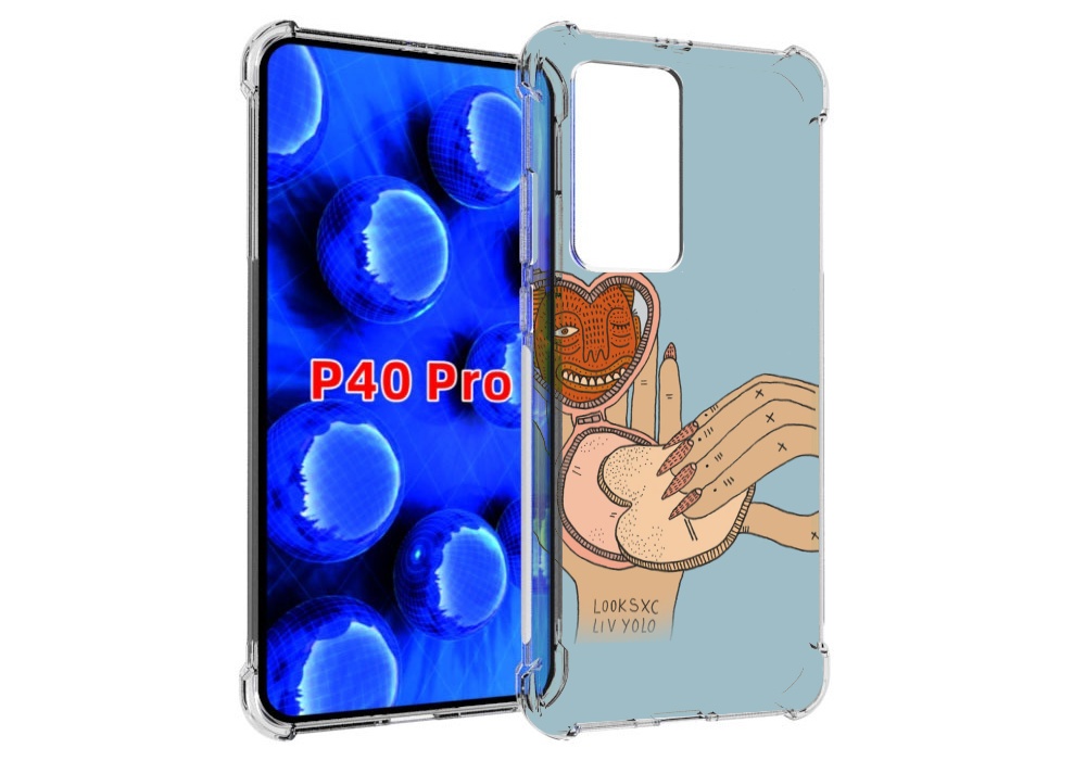 Чехол MyPads макияж картинка женский для Huawei P40 Pro противоударный
