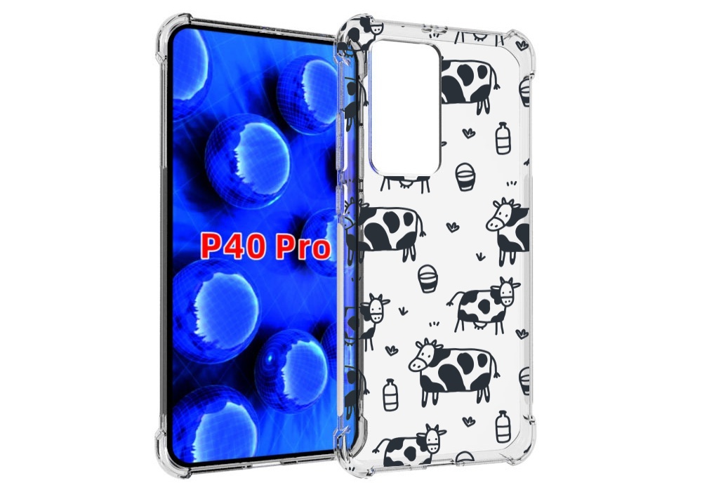 

Чехол MyPads маленькие-коровки для Huawei P40 Pro противоударный, Прозрачный, Tocco
