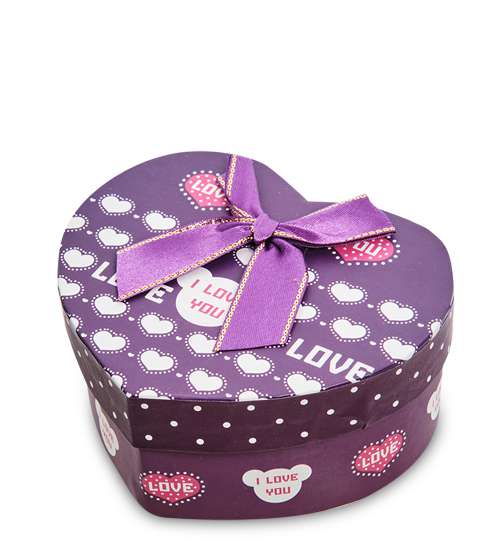 Коробка подарочная Сердце цв.фиолет WG-89-E 113-301779
