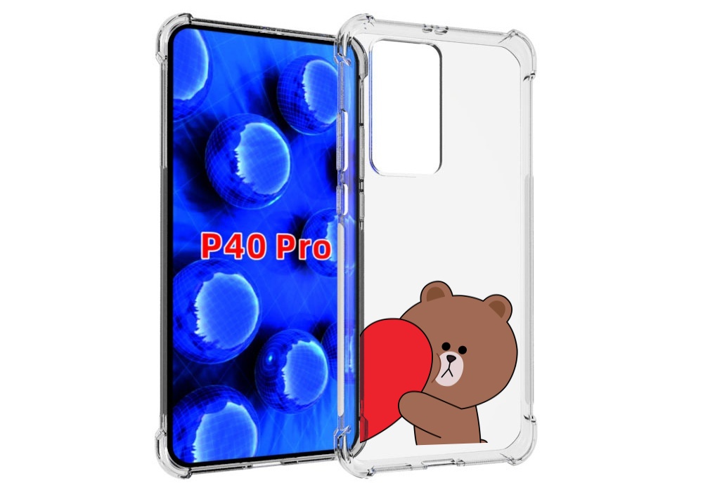 Чехол MyPads медвежонок детский для Huawei P40 Pro противоударный