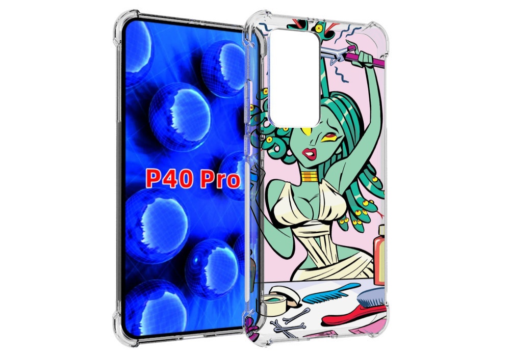 

Чехол MyPads медуза расчесывается женский для Huawei P40 Pro противоударный, Прозрачный, Tocco