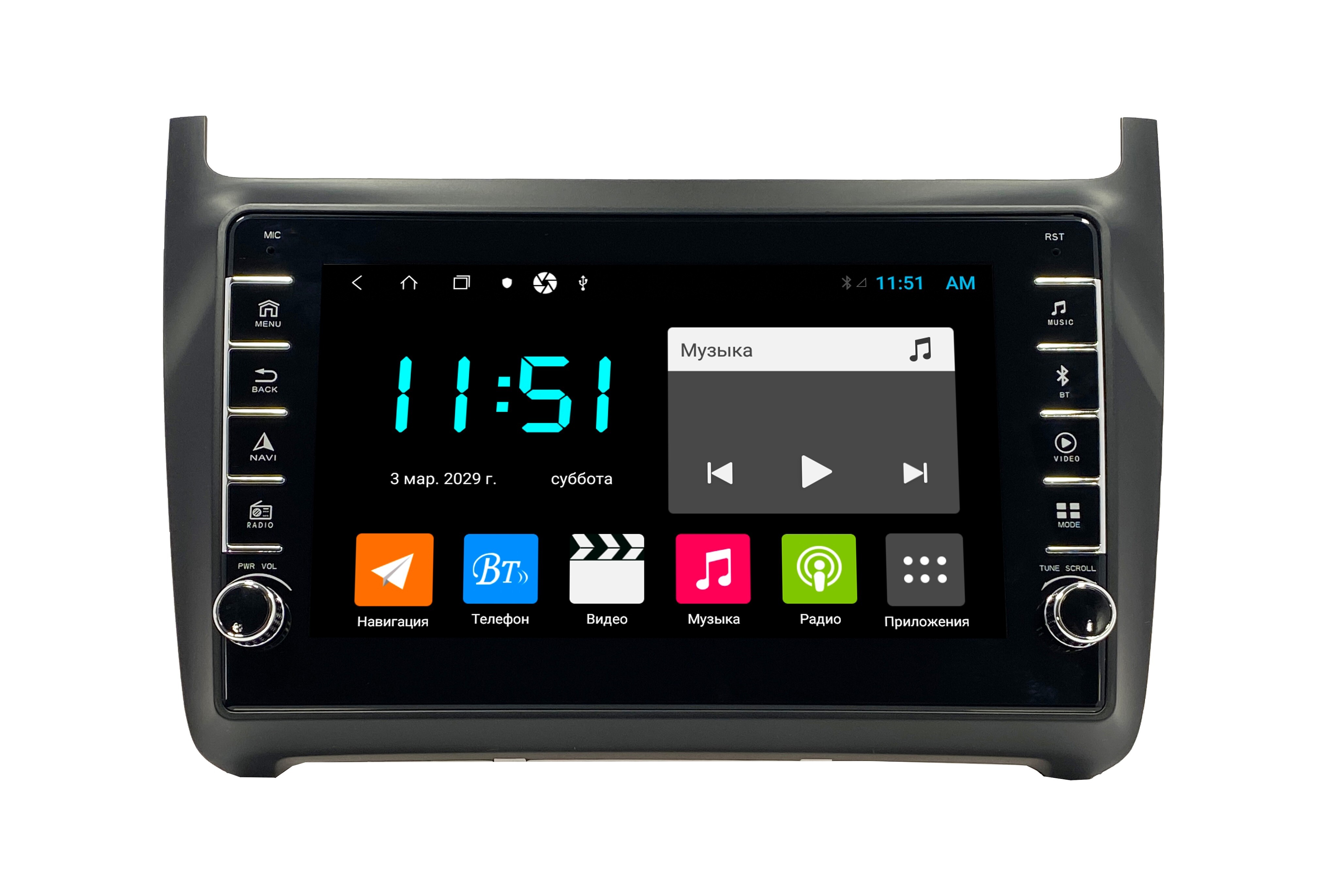 Автомагнитола ANDROID Volksvagen Polo 2014-2020 Android 12 464GB с крутилками Мульти 2810000₽