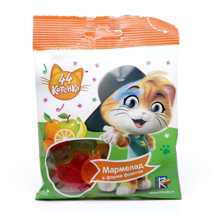

Мармелад Vitafruit 44 котенка в форме фруктов 65 г