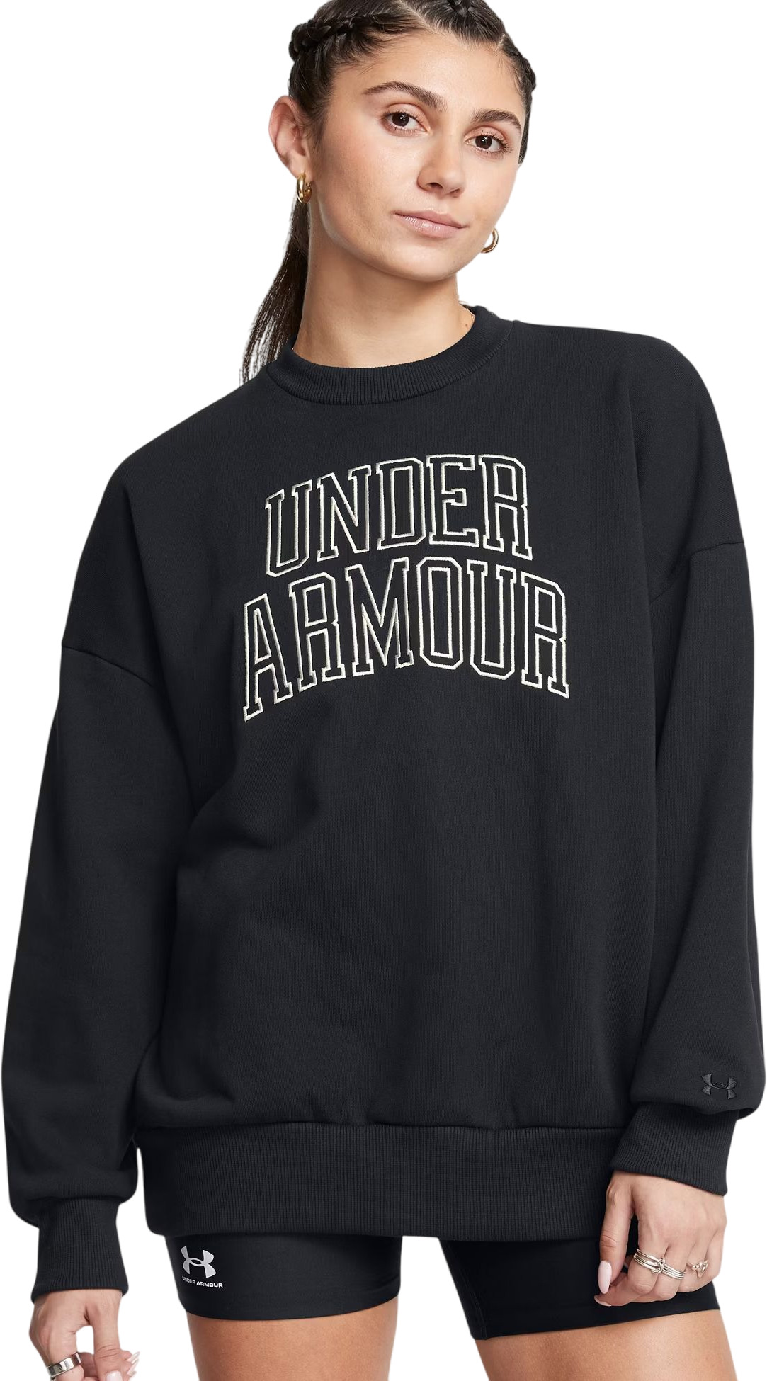 

Свитшот женский UNDER ARMOUR Icon HWT Terry OS Crew черный SM, Icon HWT Terry OS Crew