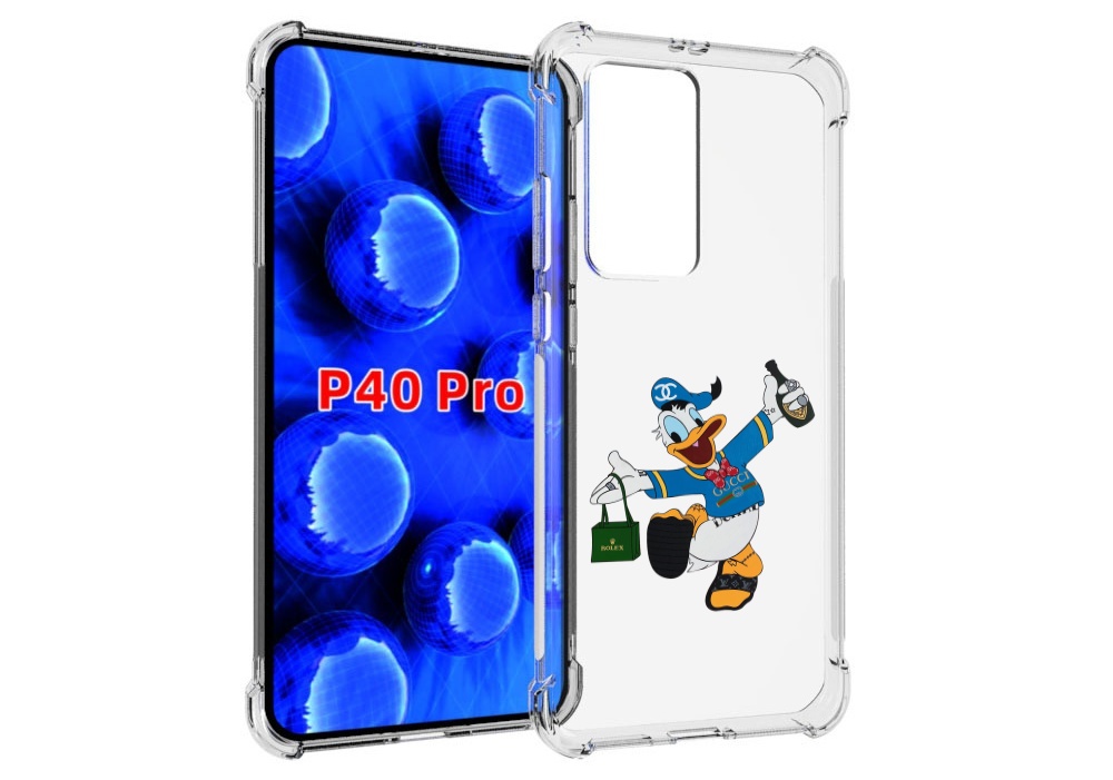 

Чехол MyPads модный-дональд-дак для Huawei P40 Pro противоударный, Прозрачный, Tocco