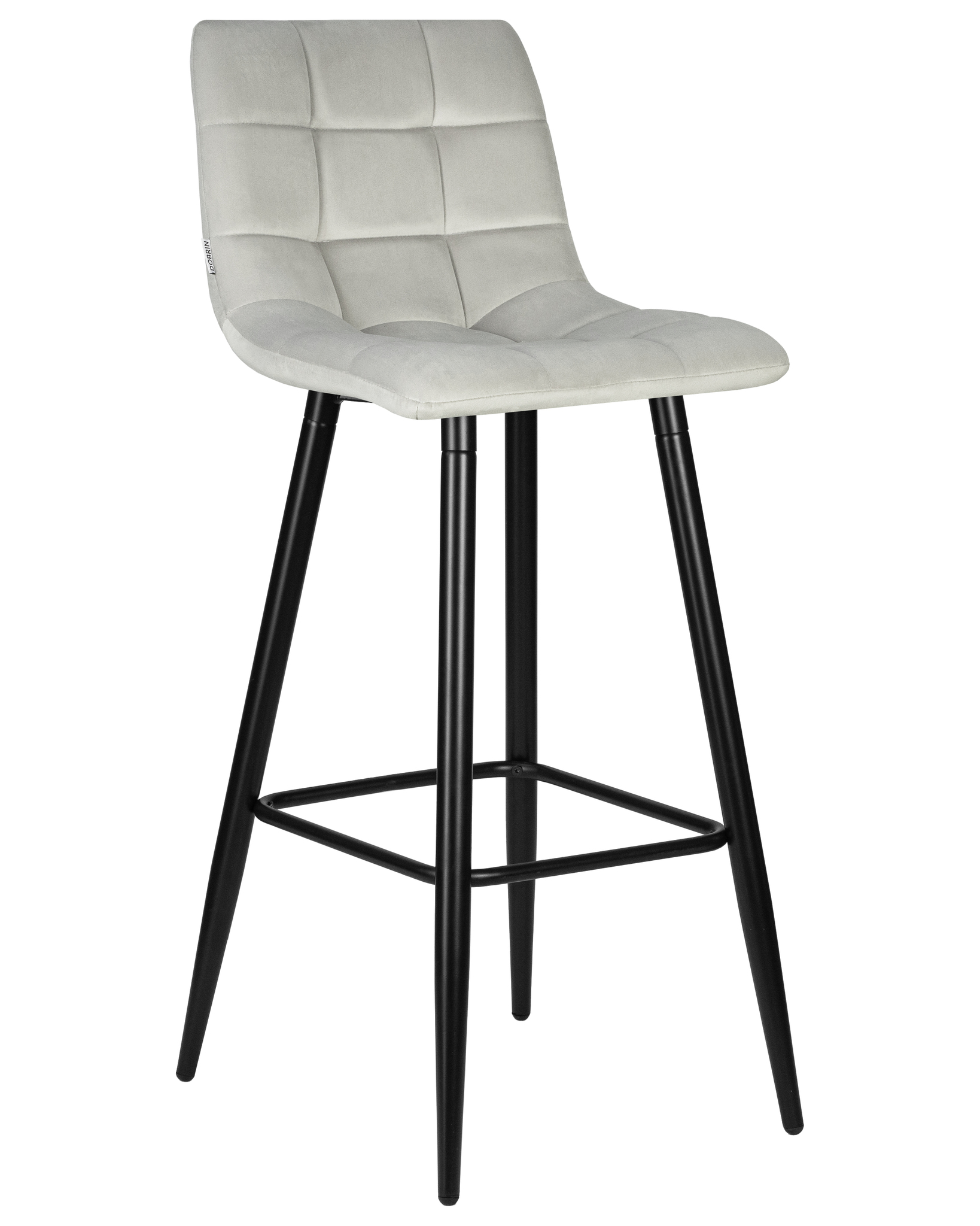 

Стул барный DOBRIN Nicole LML-8078 светло-серый велюр/черные матовые ножки, Nicole