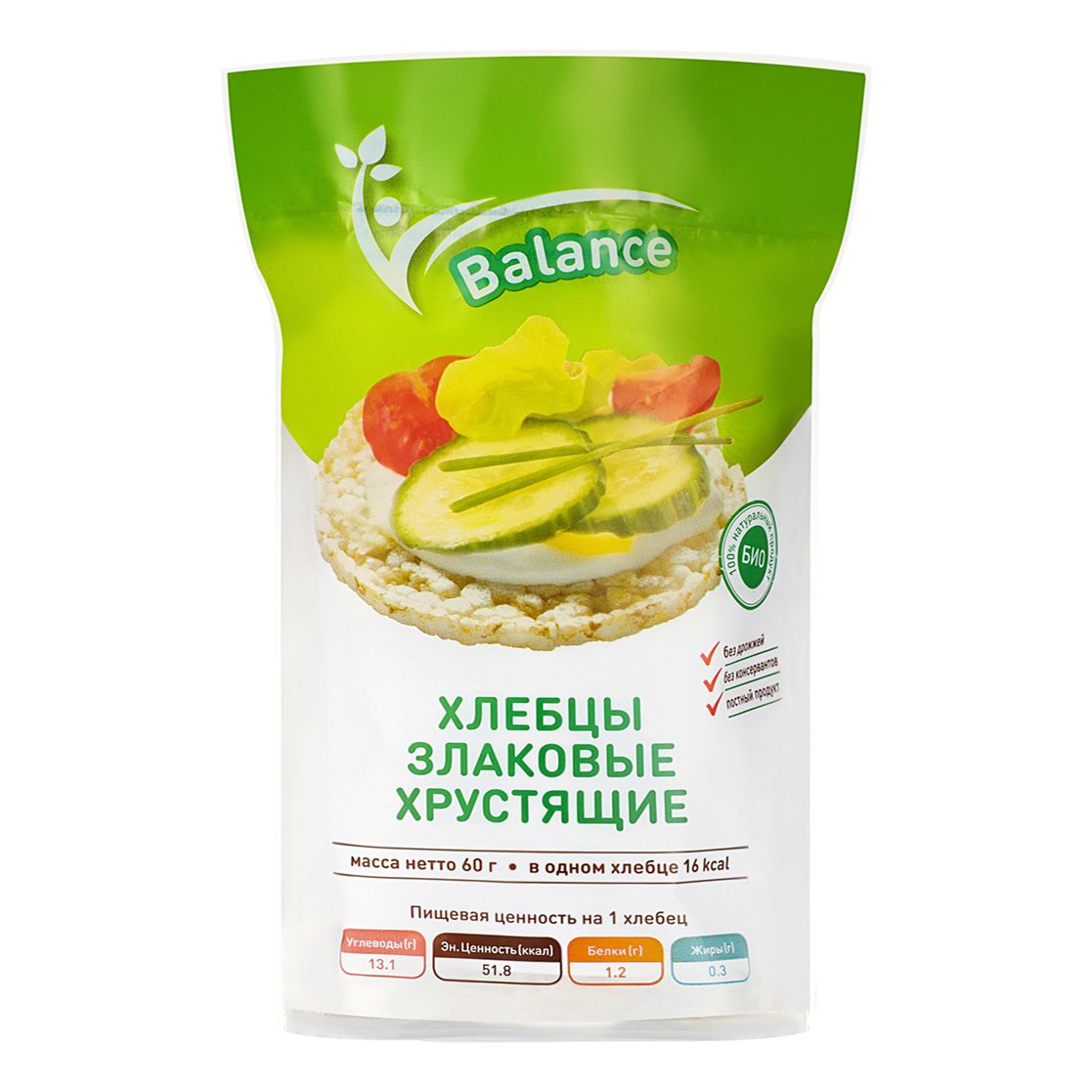 фото Хлебцы balance хрустящие злаковые 60 г